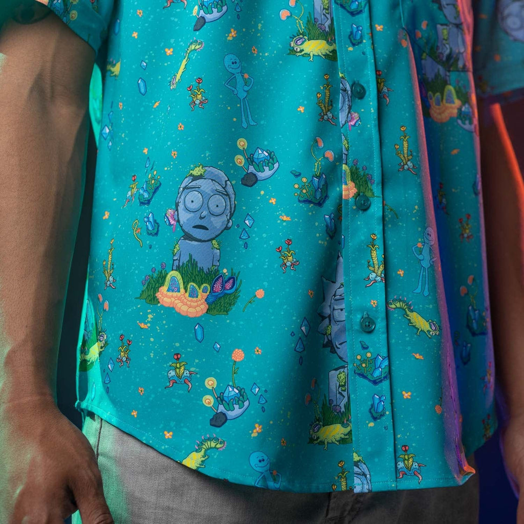 RSVLTS Forever and Forever KUNUFLEX Short Sleeve Shirt in Blue — detail 8