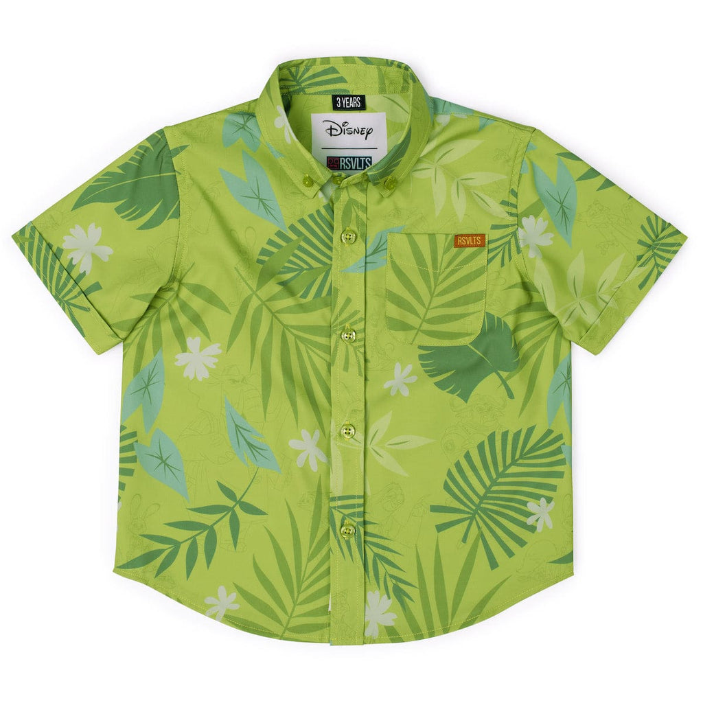 RSVLTS The Wilde Side Preschool KUNUFLEX Short Sleeve Shirt in Green — front view