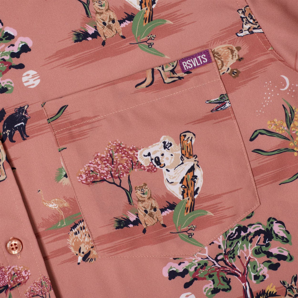 RSVLTS Land Down Under KUNUFLEX Short Sleeve Shirt in Brown — detail 5