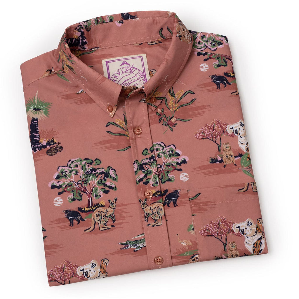 RSVLTS Land Down Under KUNUFLEX Short Sleeve Shirt in Brown — detail 11