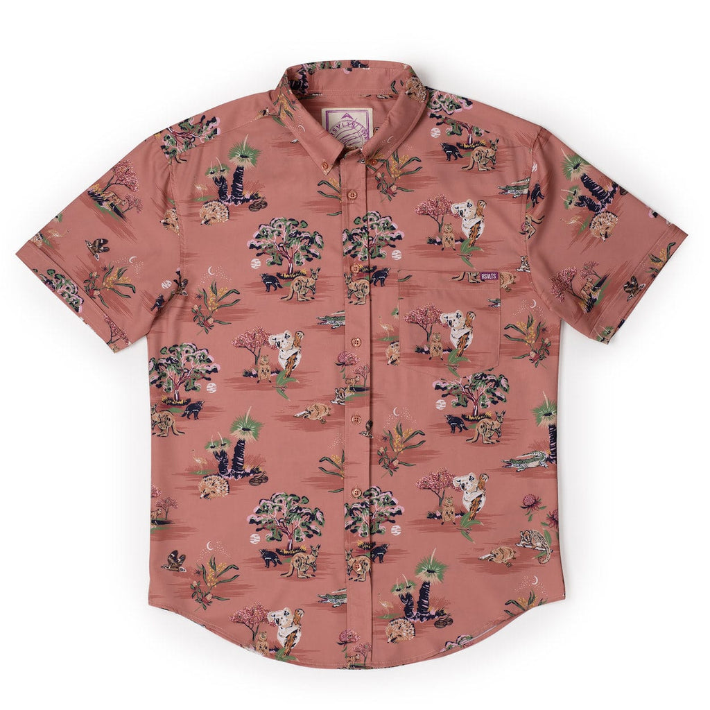 RSVLTS Land Down Under KUNUFLEX Short Sleeve Shirt in Brown — detail 6