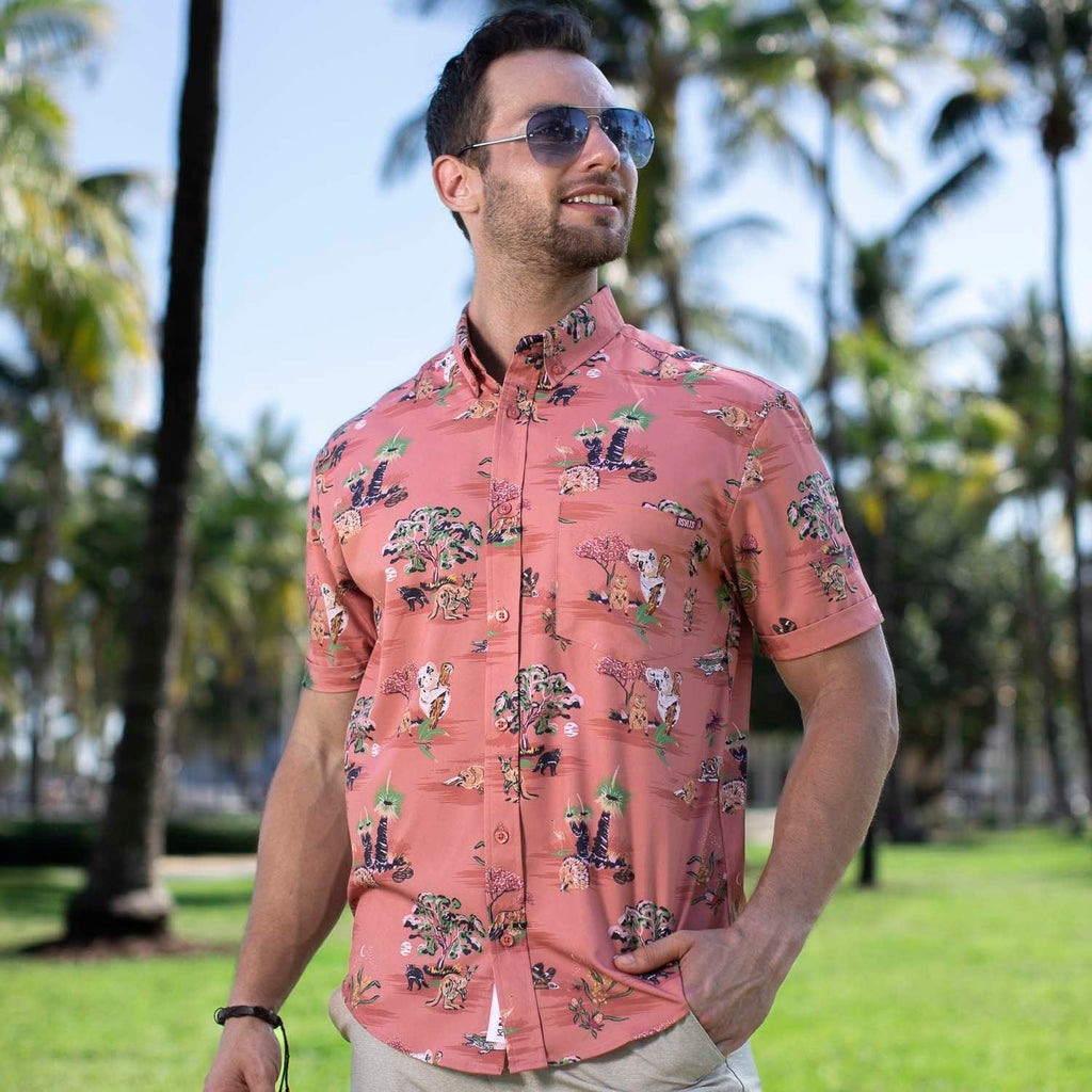 RSVLTS Land Down Under KUNUFLEX Short Sleeve Shirt in Brown — detail 7