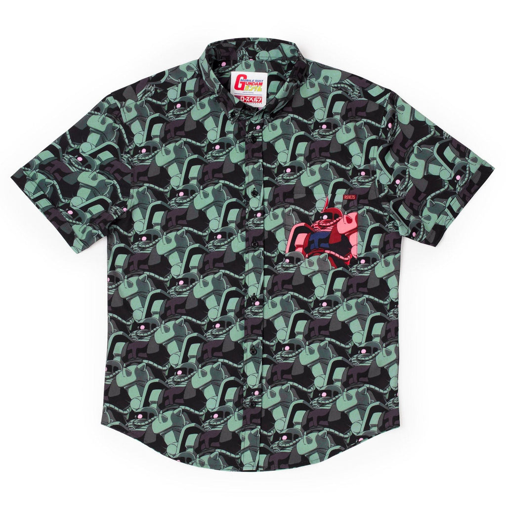 RSVLTS Zaku KUNUFLEX Short Sleeve Shirt in Green — detail 3