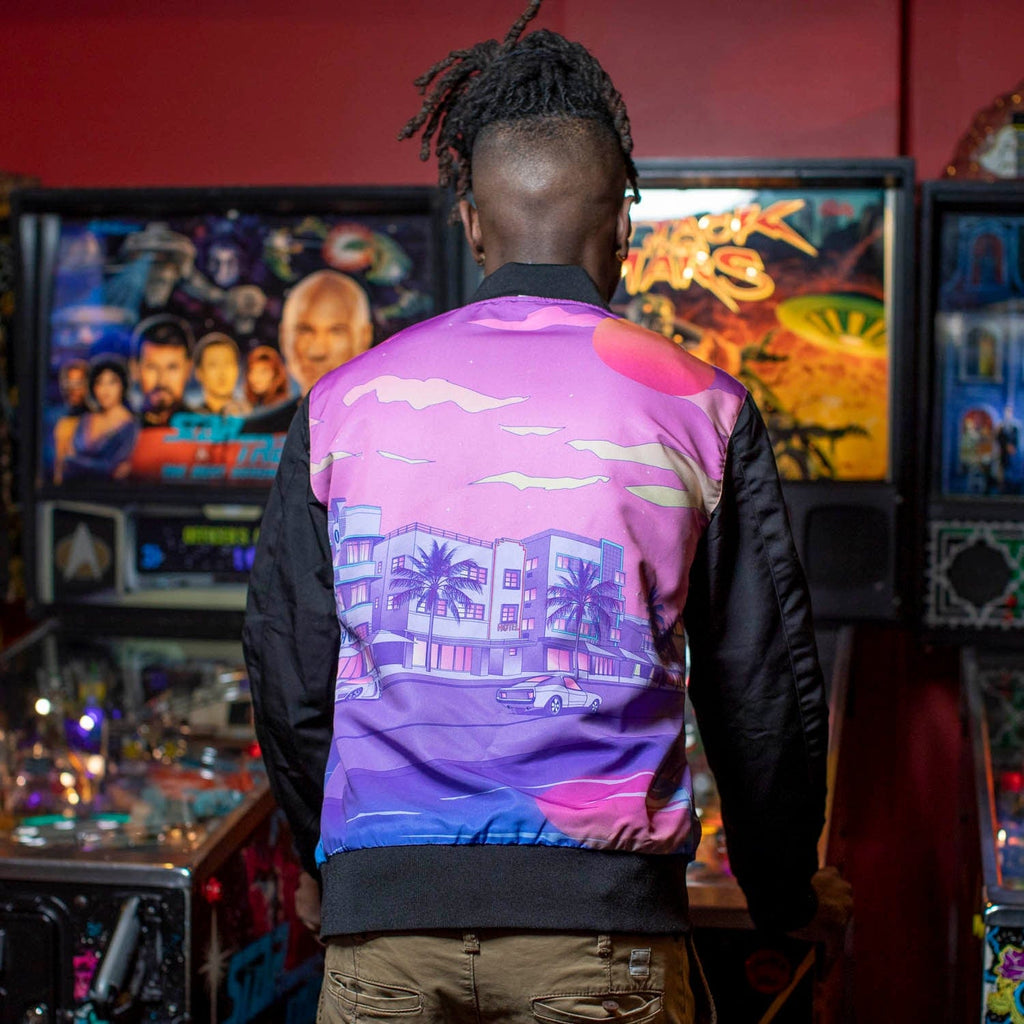 RSVLTS Vintage Vice Reversible Bomber Jacket in Black — detail 6