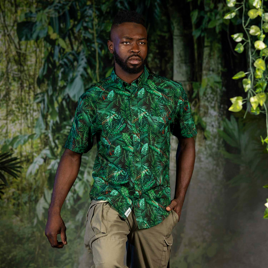 RSVLTS I See You KUNUFLEX Short Sleeve Shirt in Green — detail 2