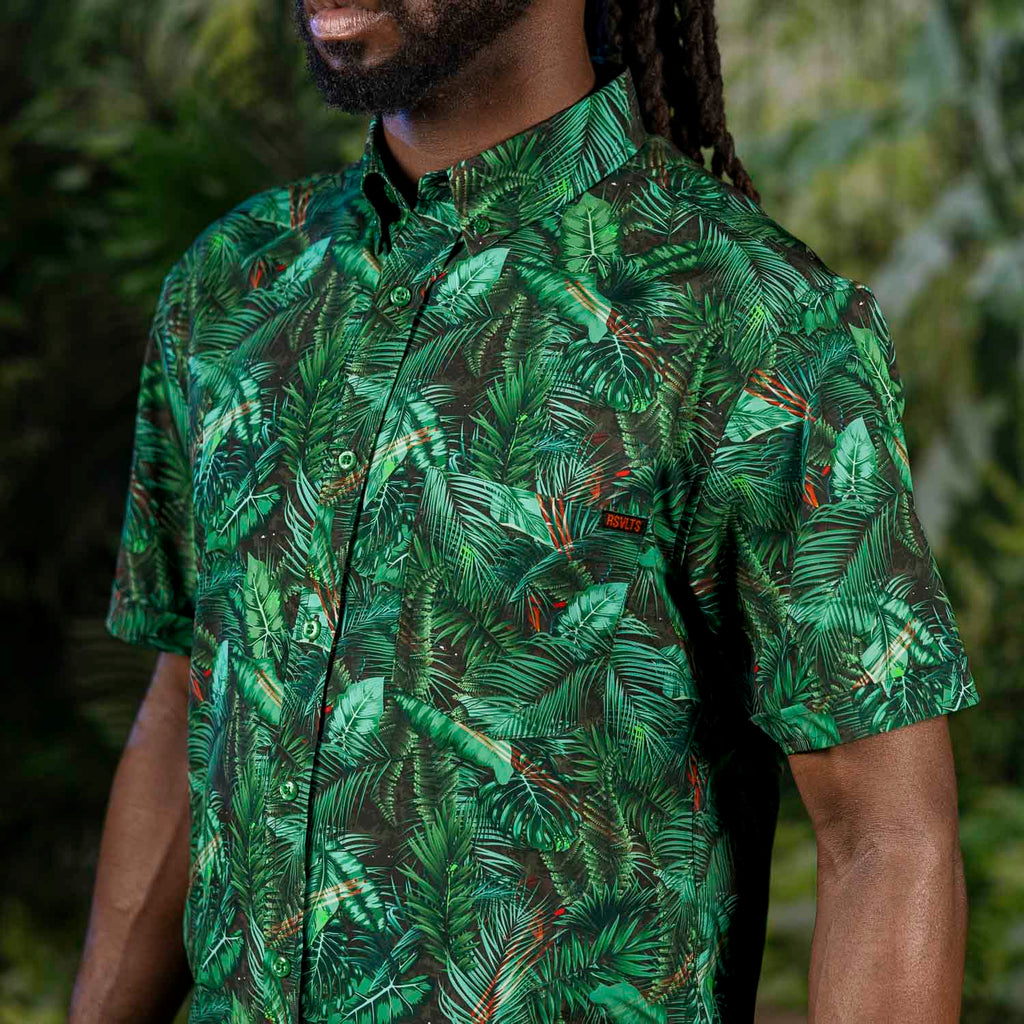 RSVLTS I See You KUNUFLEX Short Sleeve Shirt in Green — detail 4