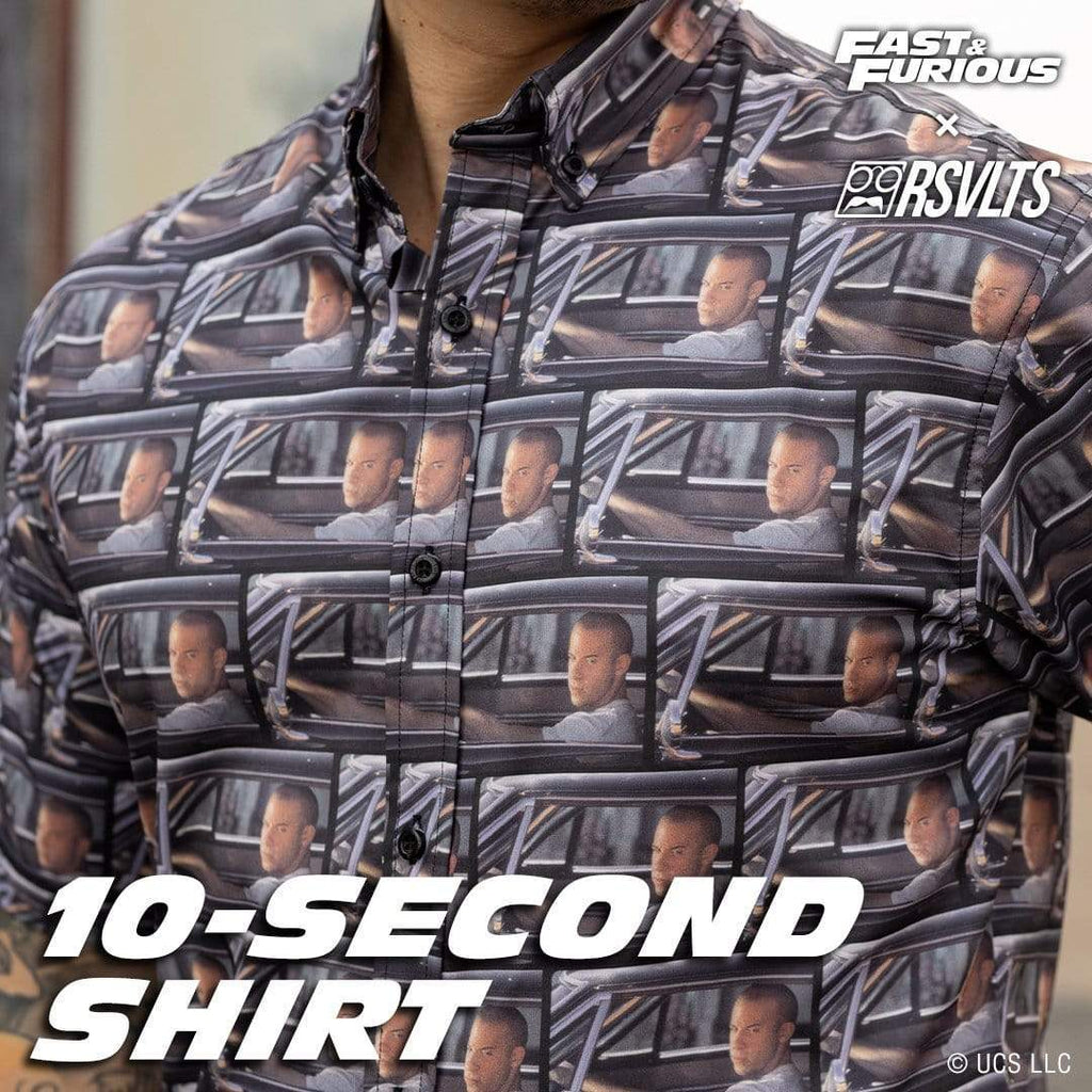 RSVLTS 10-Second Shirt KUNUFLEX Short Sleeve Shirt in Gray — front view