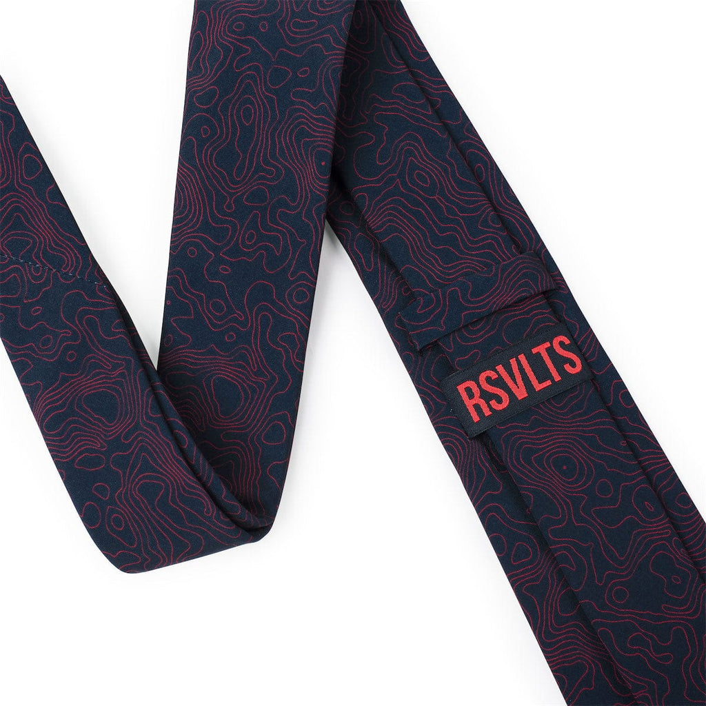 RSVLTS Topo (Red/Navy) Tie & Pocket Square — detail 2