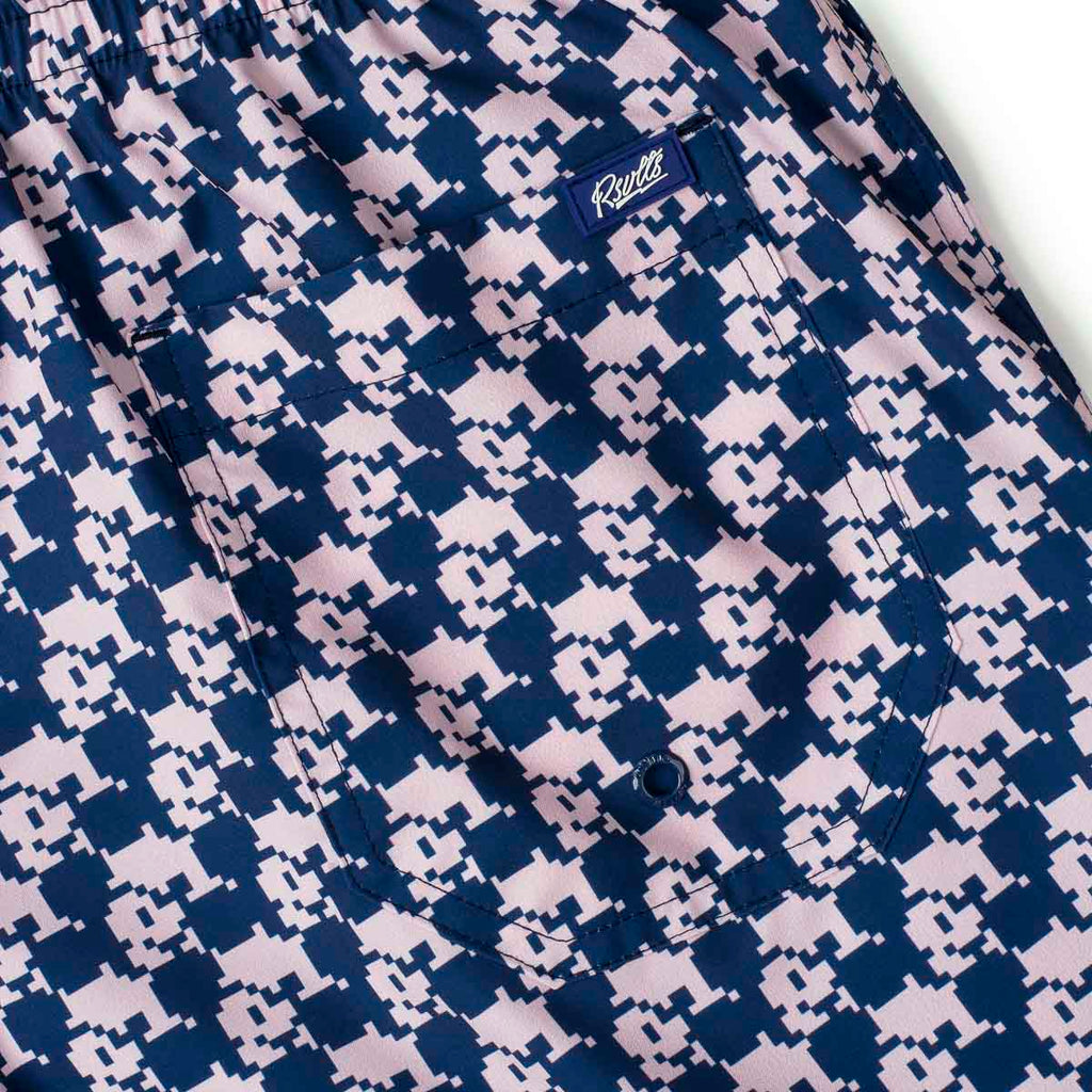 RSVLTS Pixel Pal Hybrid Shorts in Blue — detail 3