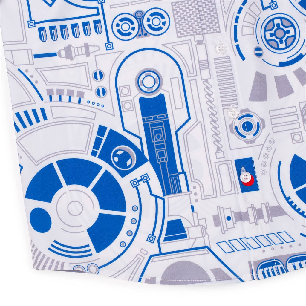 RSVLTS R2 Deconstructed Youth KUNUFLEX Short Sleeve Shirt in Blue — detail 7