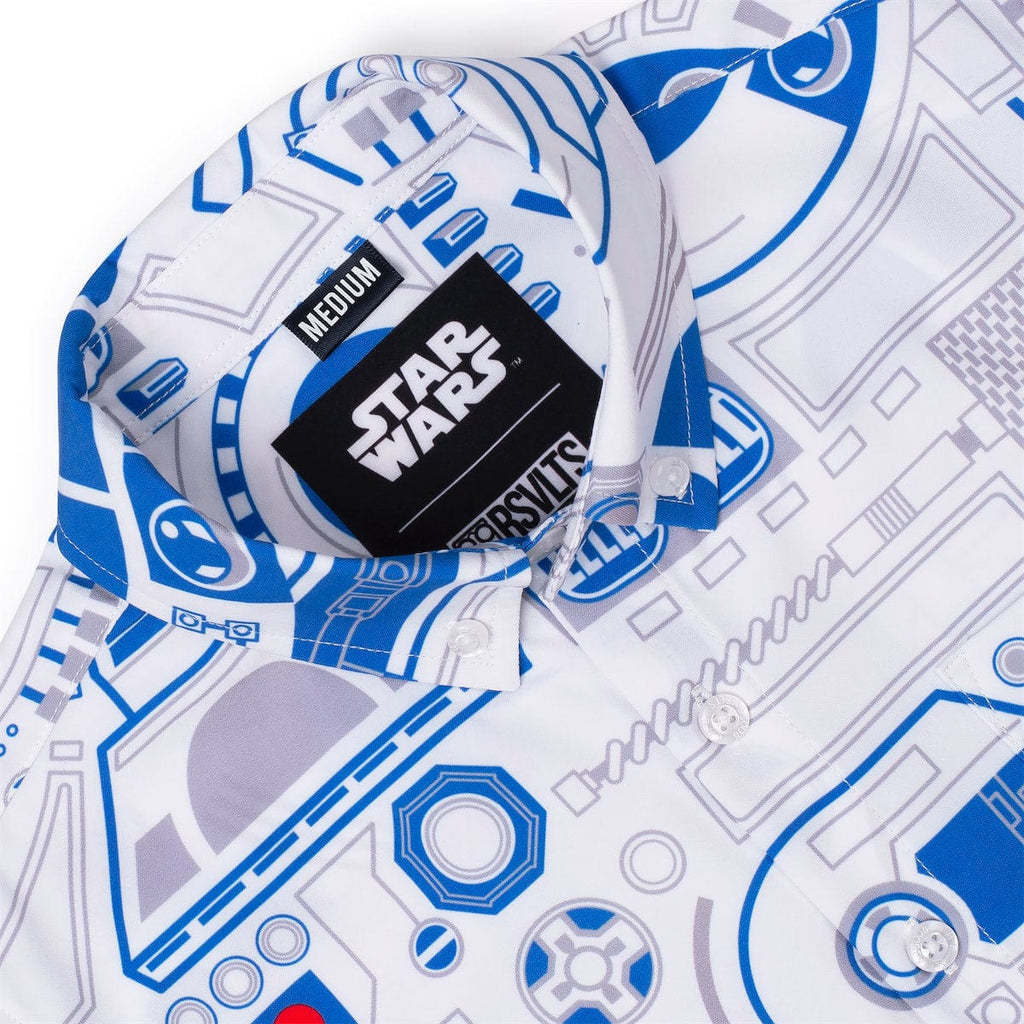 RSVLTS R2 Deconstructed Youth KUNUFLEX Short Sleeve Shirt in Blue — detail 6