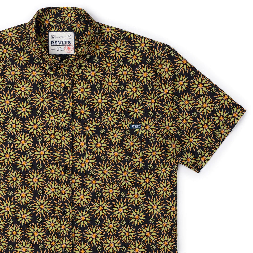 RSVLTS Solaris KUNUFLEX Short Sleeve Shirt in Black — detail 2
