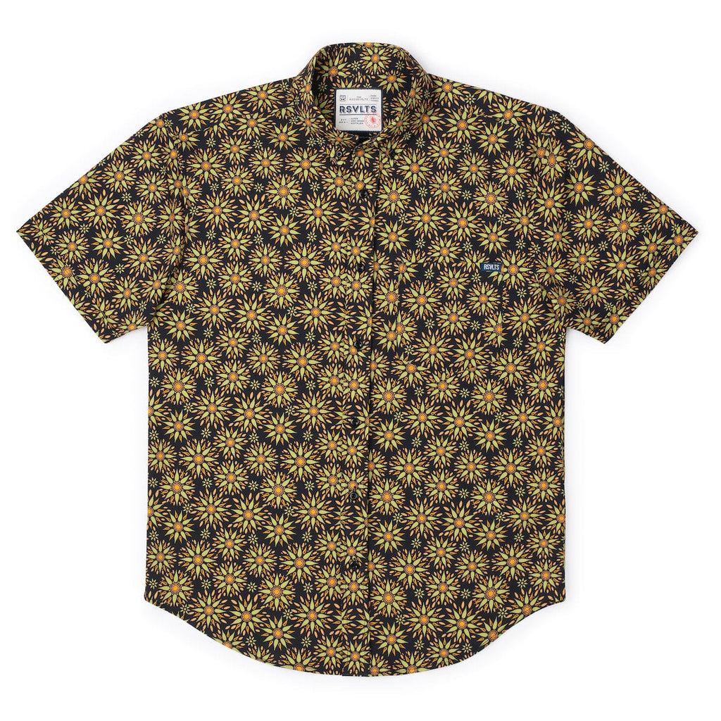 RSVLTS Solaris KUNUFLEX Short Sleeve Shirt in Black — detail 5