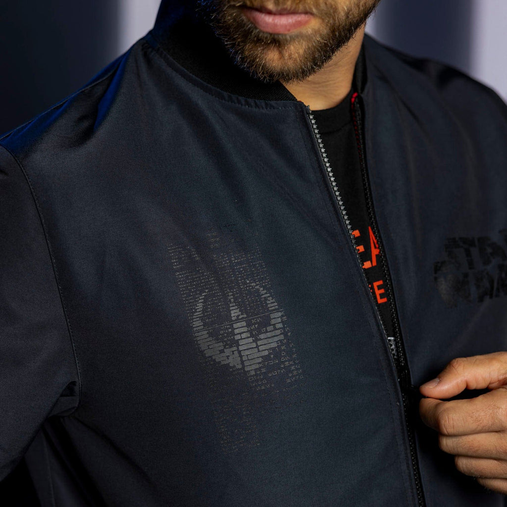 RSVLTS Redacted Rebel Reversible Bomber Jacket in Black — detail 6