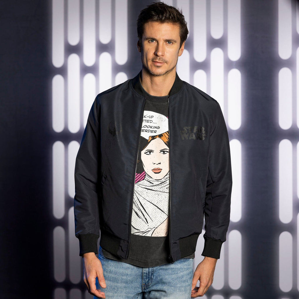 RSVLTS Redacted Rebel Reversible Bomber Jacket in Black — detail 5