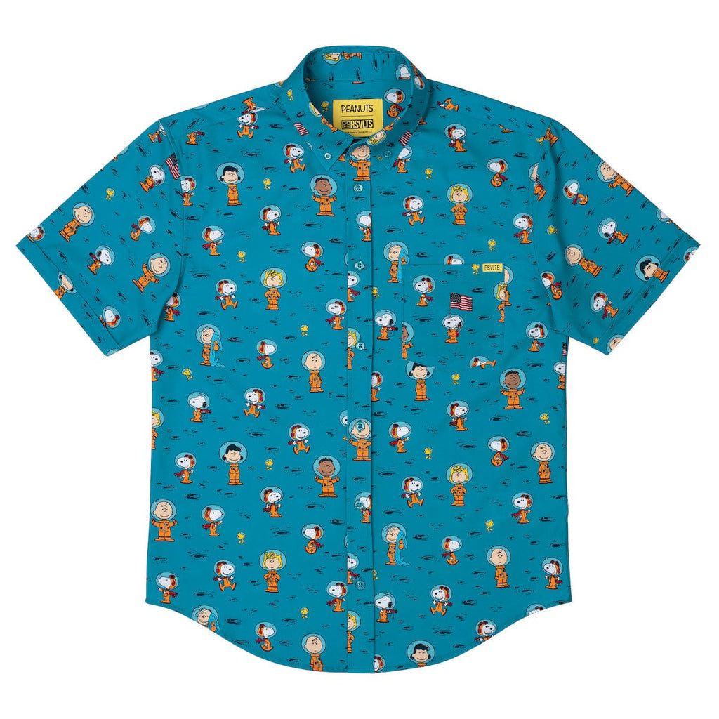 RSVLTS Astro 'Nuts KUNUFLEX Short Sleeve Shirt in Blue — detail 5