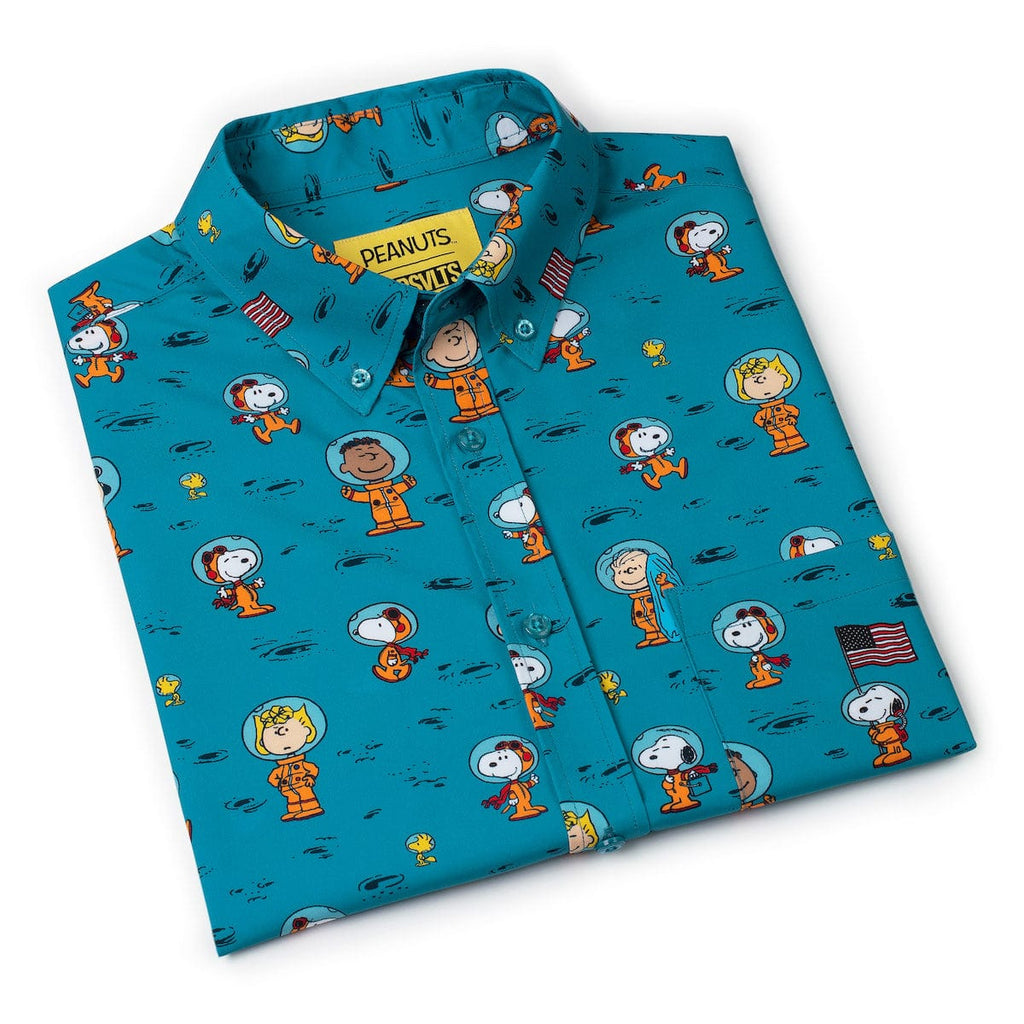 RSVLTS Astro 'Nuts KUNUFLEX Short Sleeve Shirt in Blue — detail 8