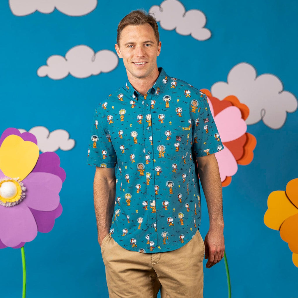 RSVLTS Astro 'Nuts KUNUFLEX Short Sleeve Shirt in Blue — detail 2