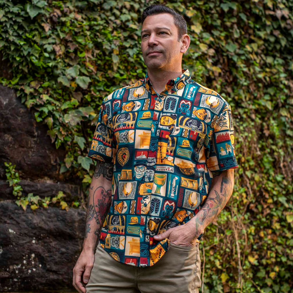 RSVLTS Tikiana Jones KUNUFLEX Short Sleeve Shirt in Multicolor — detail 2