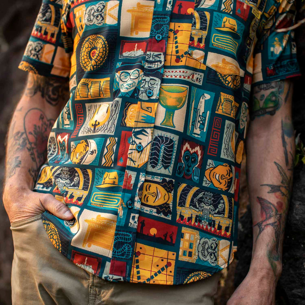 RSVLTS Tikiana Jones KUNUFLEX Short Sleeve Shirt in Multicolor — detail 6