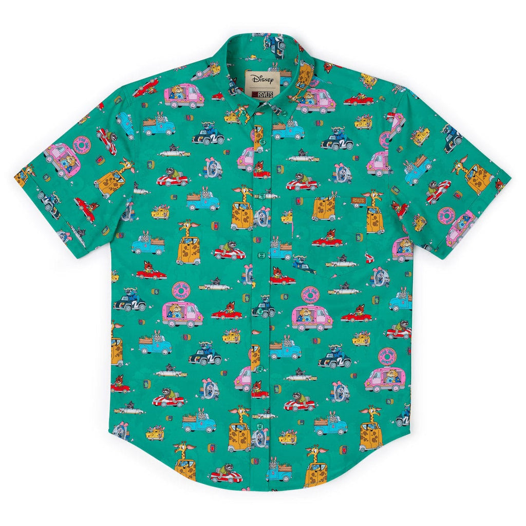 RSVLTS Zoom-topia KUNUFLEX Short Sleeve Shirt in Green — detail 7