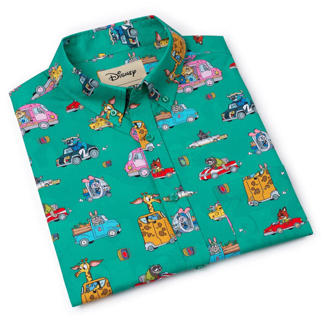 RSVLTS Zoom-topia KUNUFLEX Short Sleeve Shirt in Green — detail 10