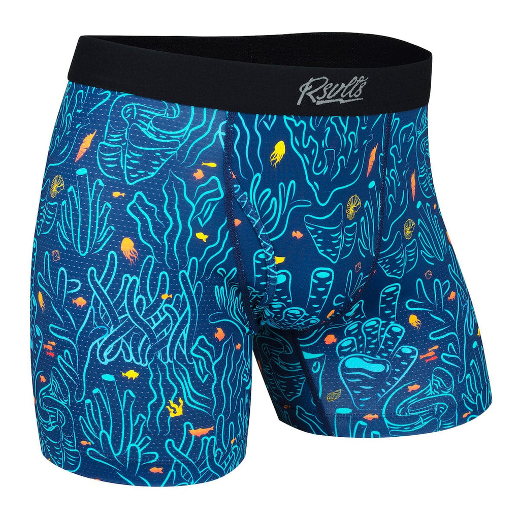 RSVLTS Coral Single-Pack Boxer Briefs in Black — front view