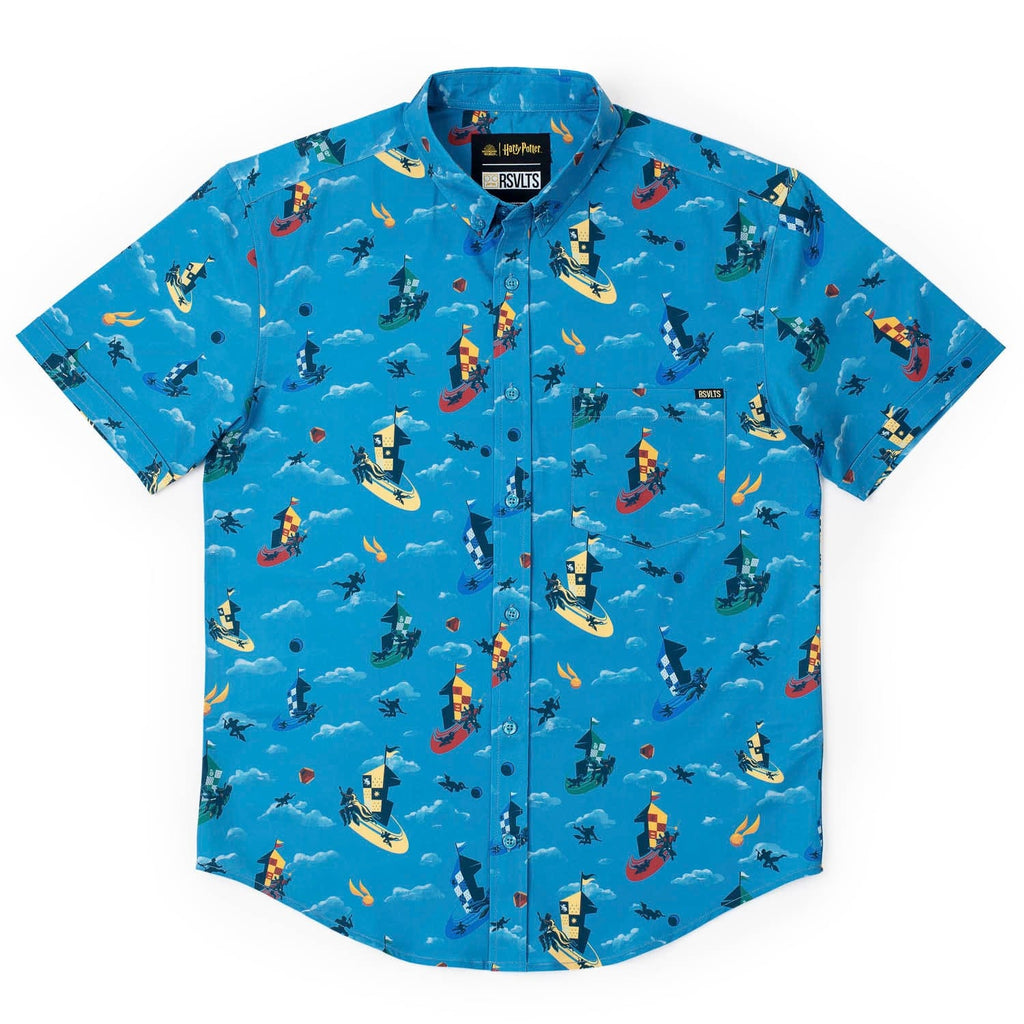 RSVLTS Bludger, Quaffle, Snitch KUNUFLEX Short Sleeve Shirt in Blue — detail 6