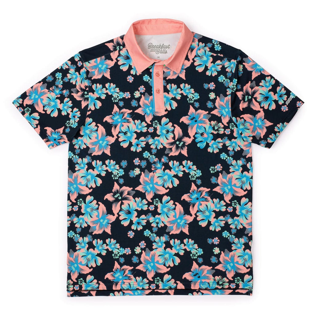 RSVLTS Midnight Bloom All-Day Polo in Black — detail 2