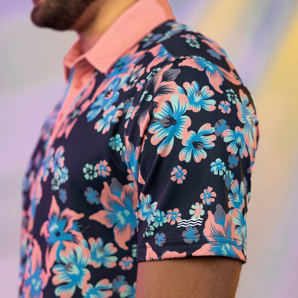 RSVLTS Midnight Bloom All-Day Polo in Black — detail 6