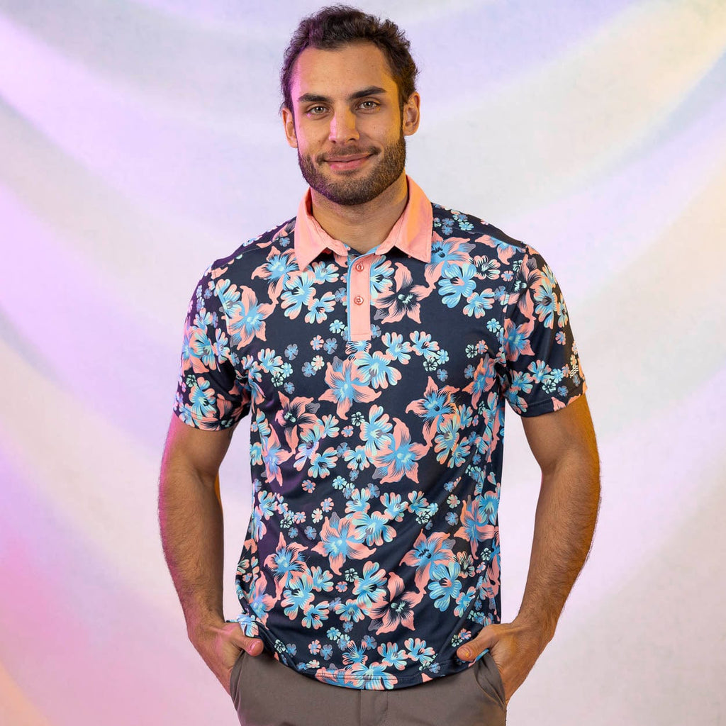 RSVLTS Midnight Bloom All-Day Polo in Black — detail 3
