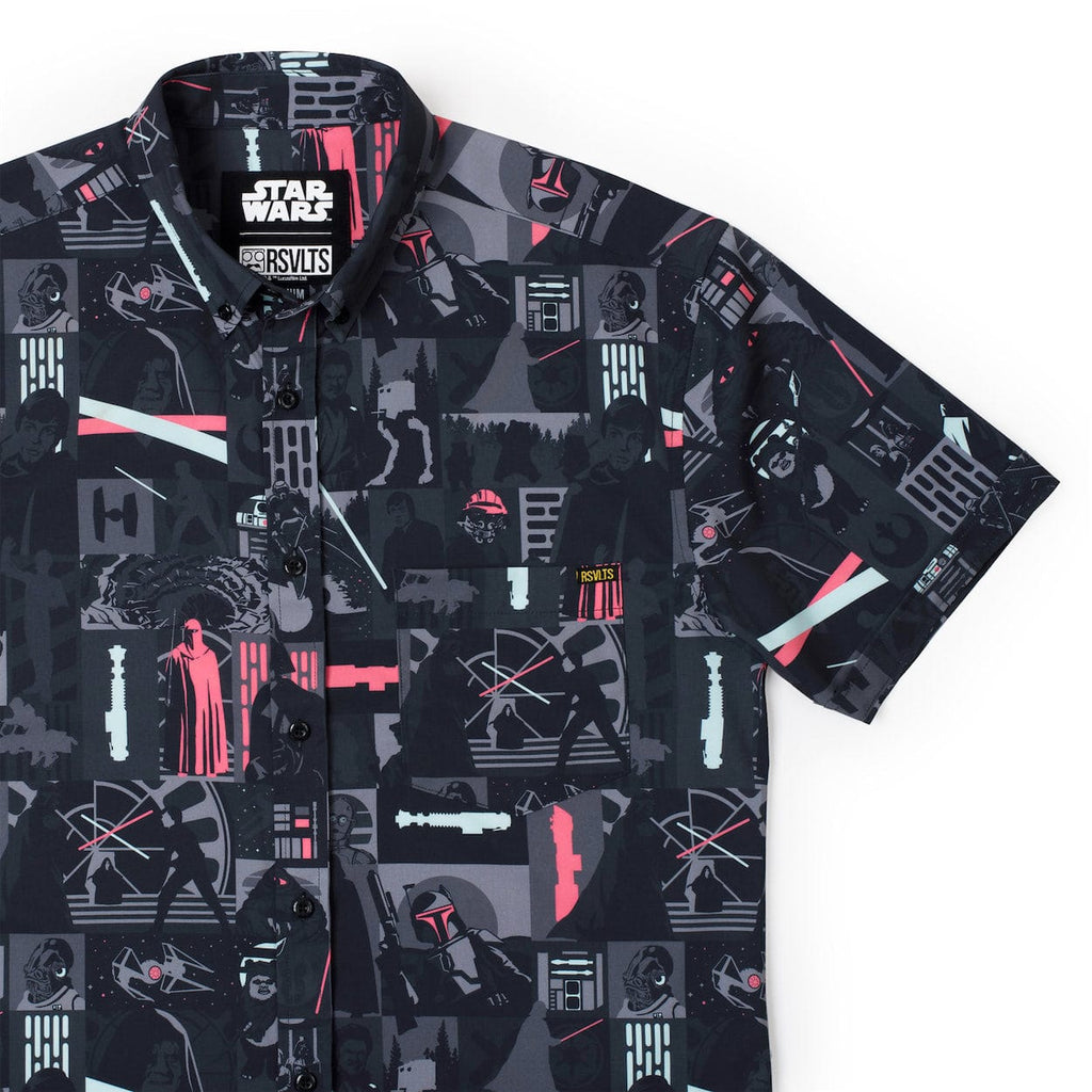 RSVLTS Trilogy’s End KUNUFLEX Short Sleeve Shirt in Black — front view