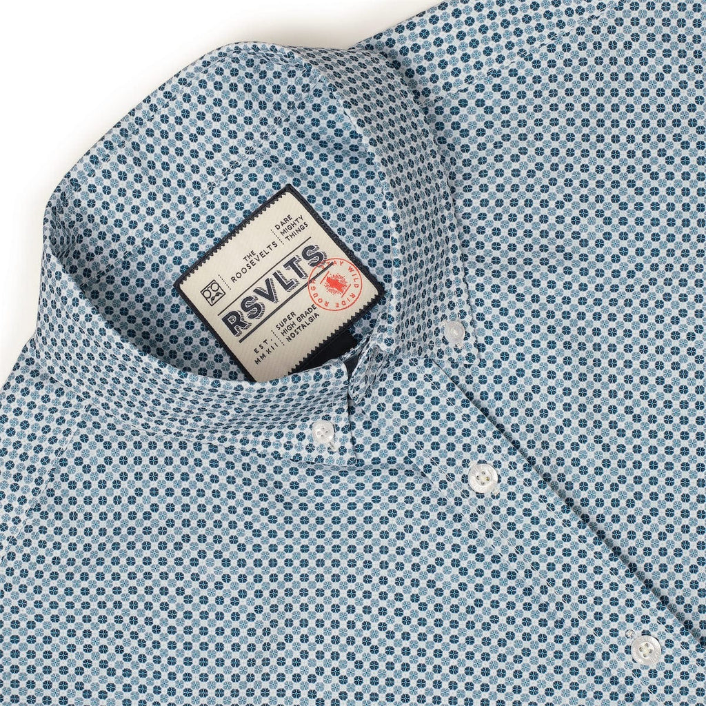 RSVLTS The Royal KUNUFLEX Short Sleeve Shirt in Blue — detail 7