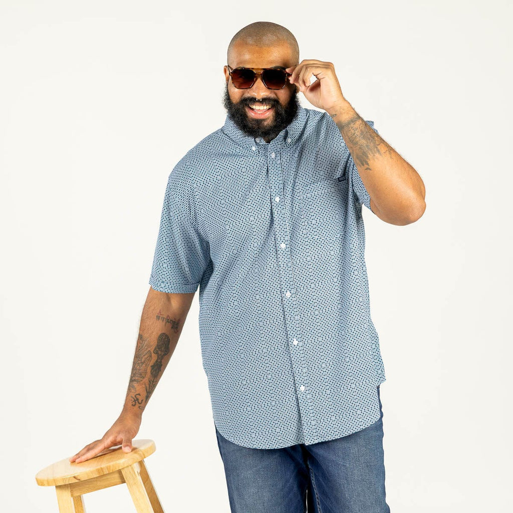 RSVLTS The Royal KUNUFLEX Short Sleeve Shirt in Blue — detail 4