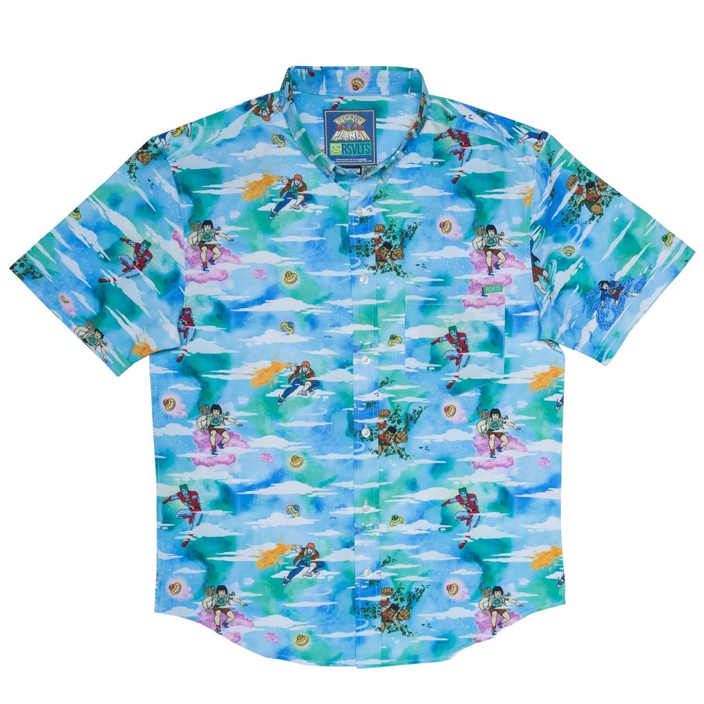 RSVLTS Powers Combined! KUNUFLEX Short Sleeve Shirt in Blue — detail 3