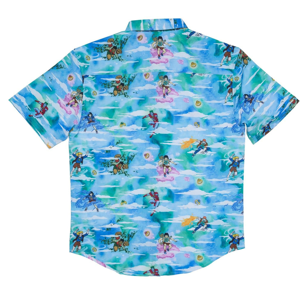 RSVLTS Powers Combined! KUNUFLEX Short Sleeve Shirt in Blue — detail 4
