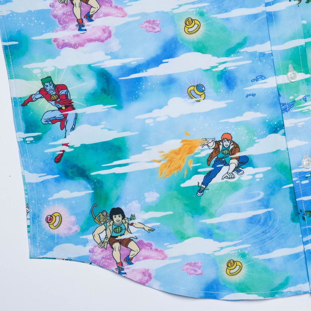 RSVLTS Powers Combined! KUNUFLEX Short Sleeve Shirt in Blue — detail 6