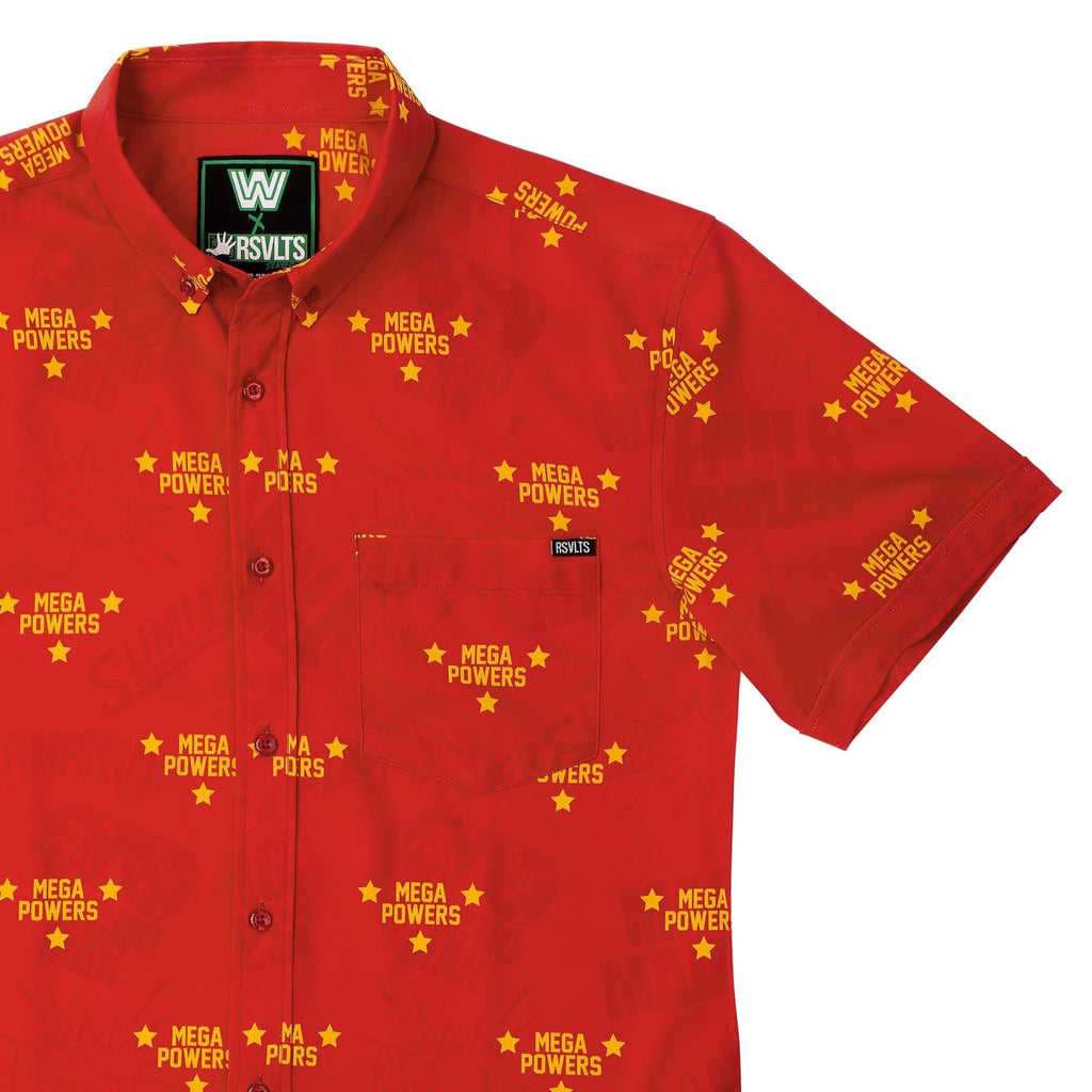 RSVLTS Mega Powers KUNUFLEX Short Sleeve Shirt in Orange — detail 2