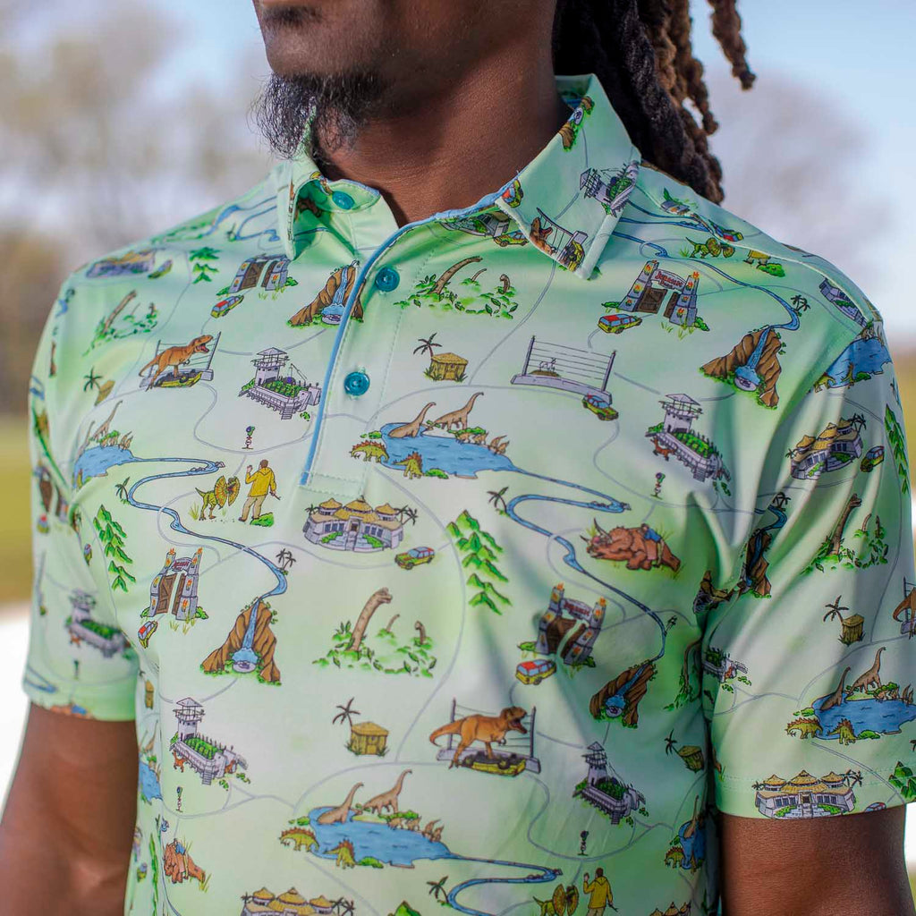 RSVLTS Park Map All-Day Polo in Green — detail 5