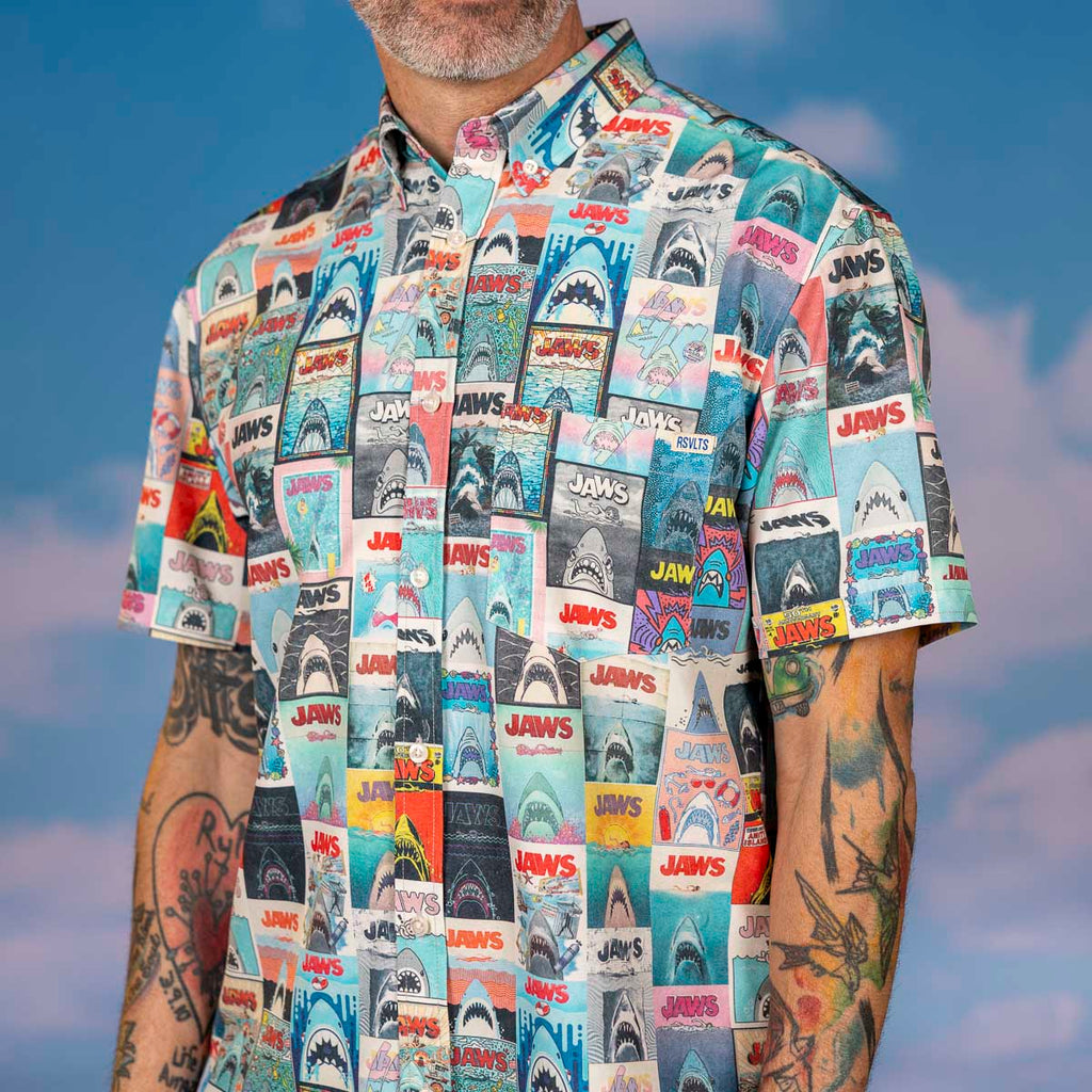 RSVLTS Great White Gallery KUNUFLEX Short Sleeve Shirt in Multicolor — detail 6