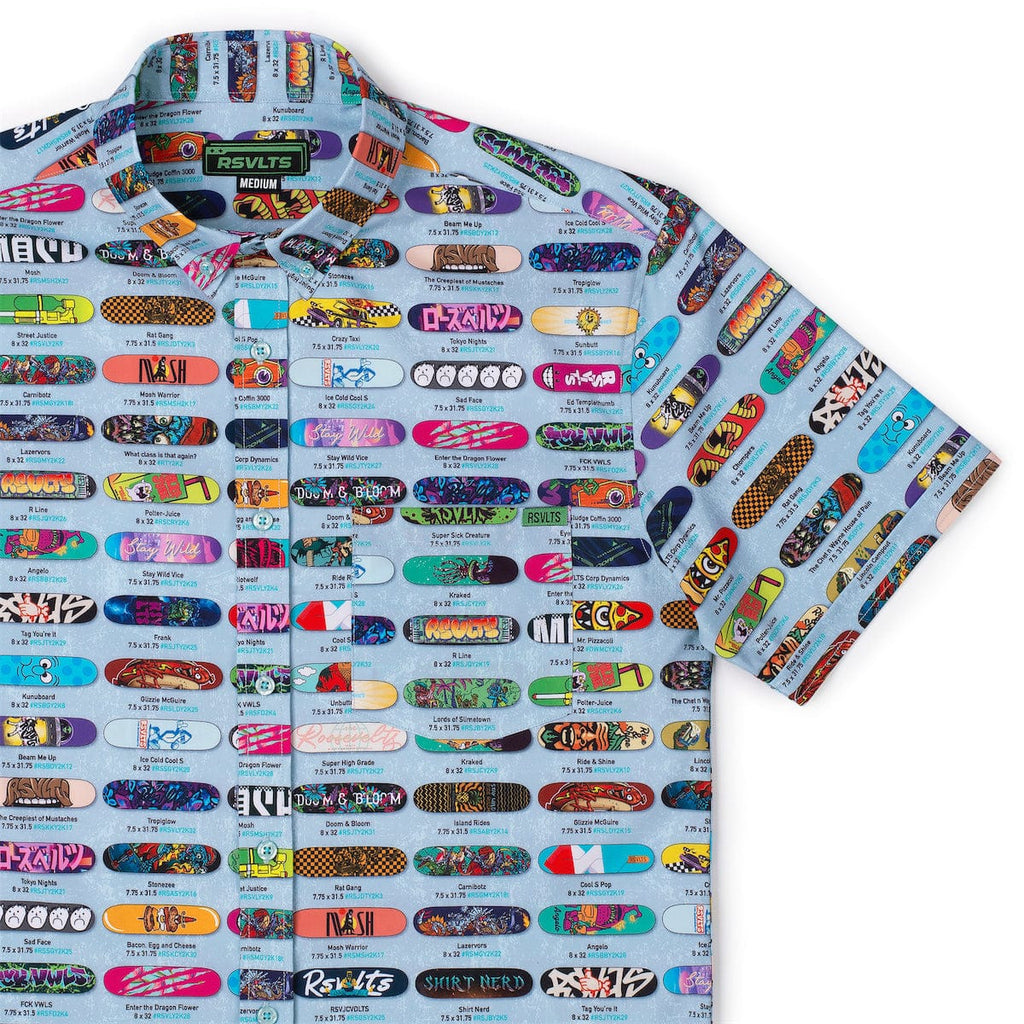 RSVLTS Skatie Magazine Day KUNUFLEX Short Sleeve Shirt in Multicolor — detail 6