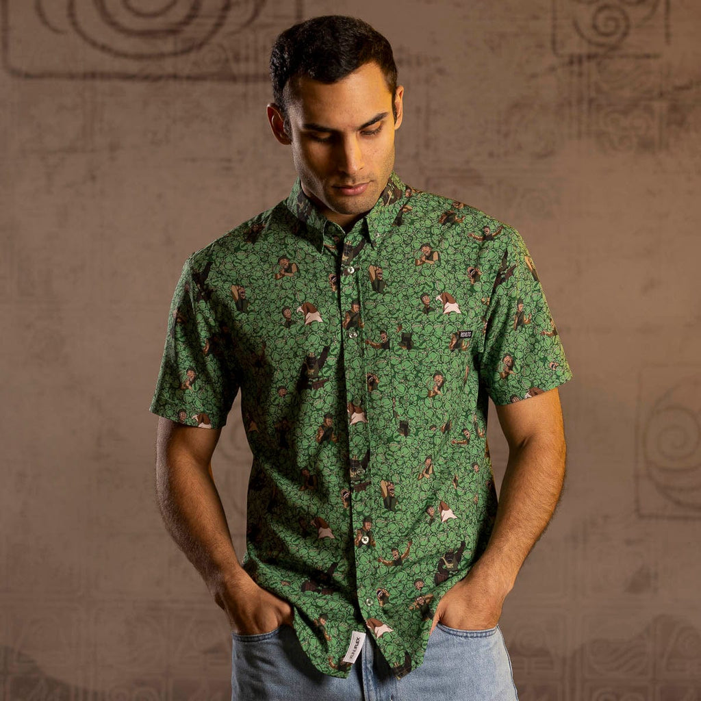RSVLTS My Cabbages! KUNUFLEX Short Sleeve Shirt in Green — detail 6