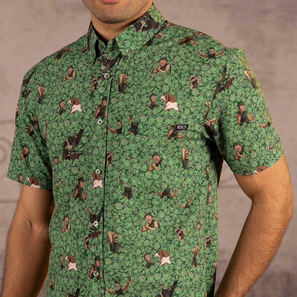RSVLTS My Cabbages! KUNUFLEX Short Sleeve Shirt in Green — detail 8