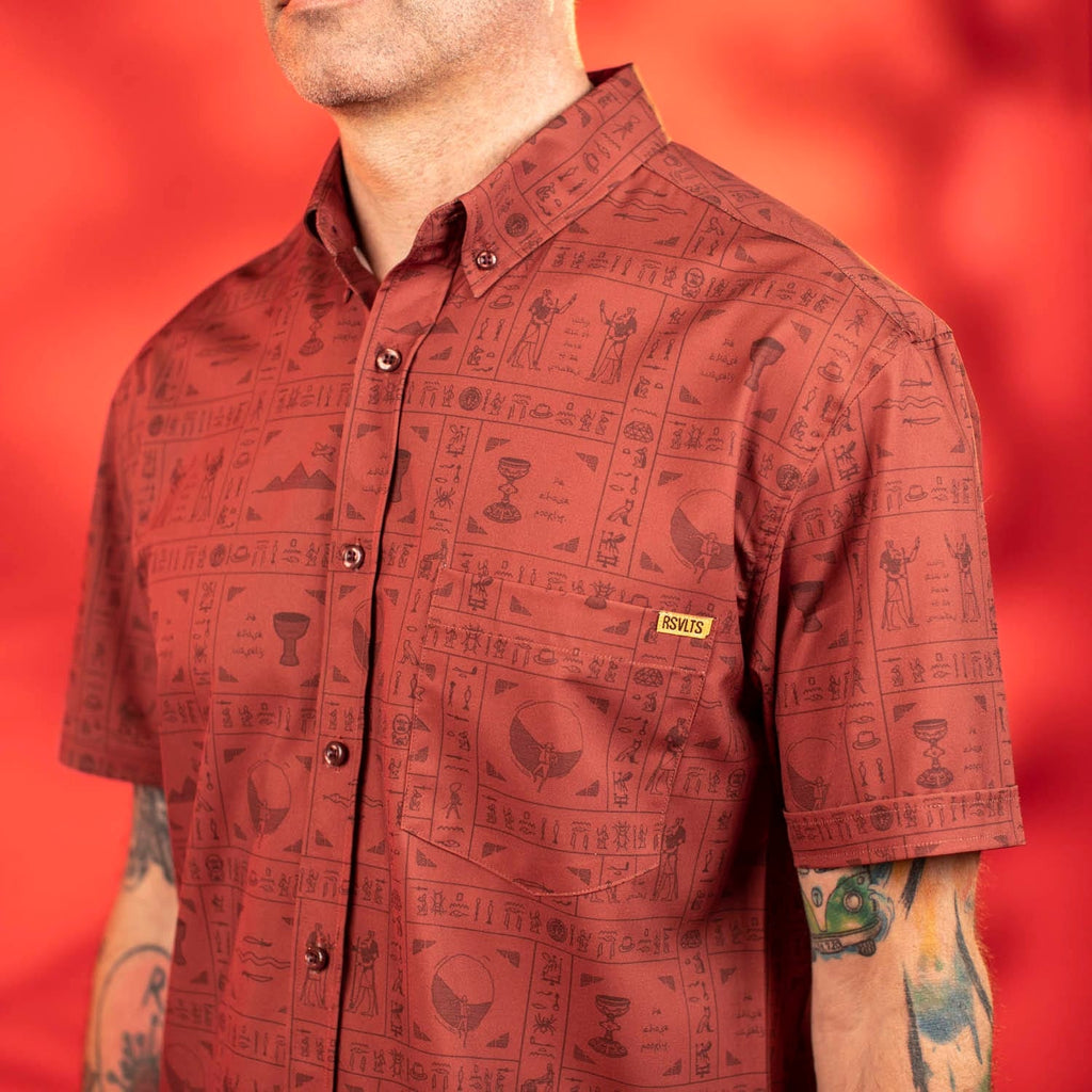 RSVLTS Choose Wisely KUNUFLEX Short Sleeve Shirt in Red — detail 2