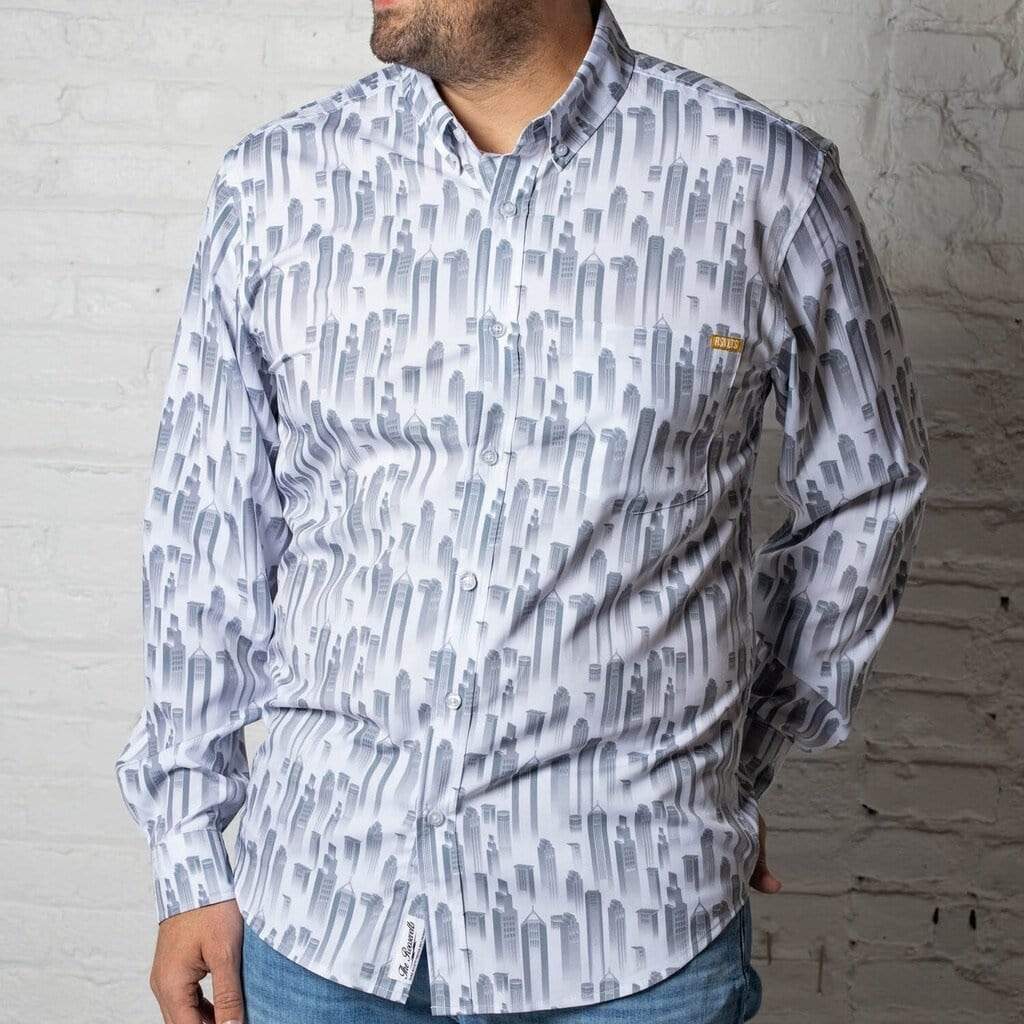 RSVLTS Happy Noir Years Long Sleeve Shirt in White — detail 3