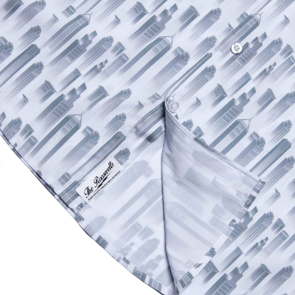 RSVLTS Happy Noir Years Long Sleeve Shirt in White — detail 7