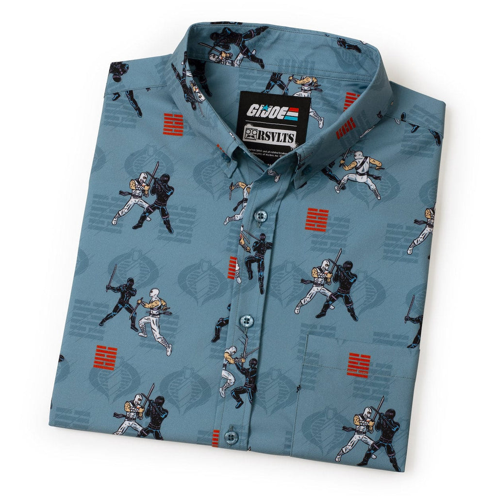 RSVLTS Arashikage Showdown KUNUFLEX Short Sleeve Shirt in Blue — detail 11