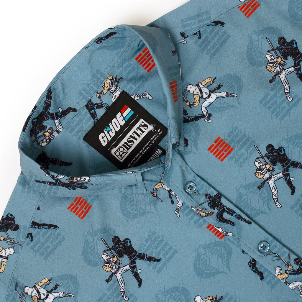RSVLTS Arashikage Showdown KUNUFLEX Short Sleeve Shirt in Blue — detail 9