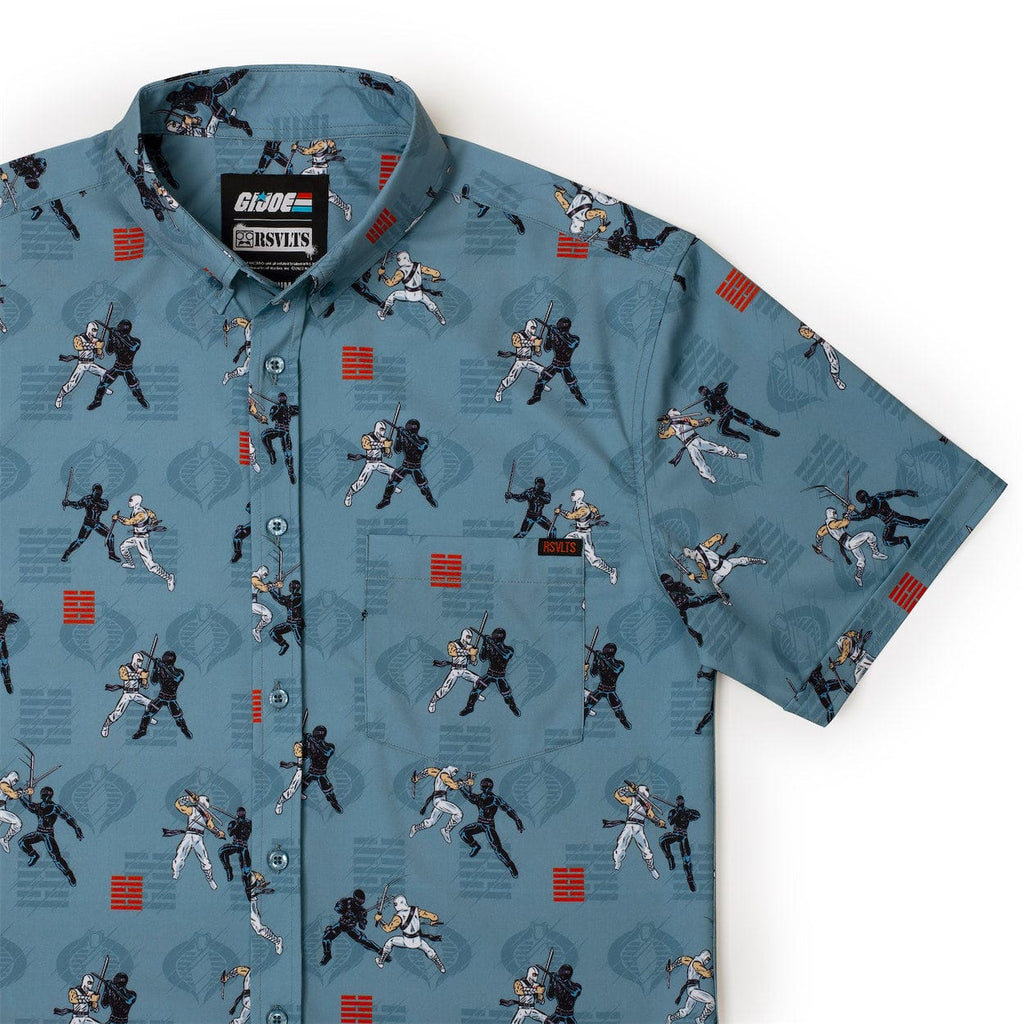 RSVLTS Arashikage Showdown KUNUFLEX Short Sleeve Shirt in Blue — detail 5