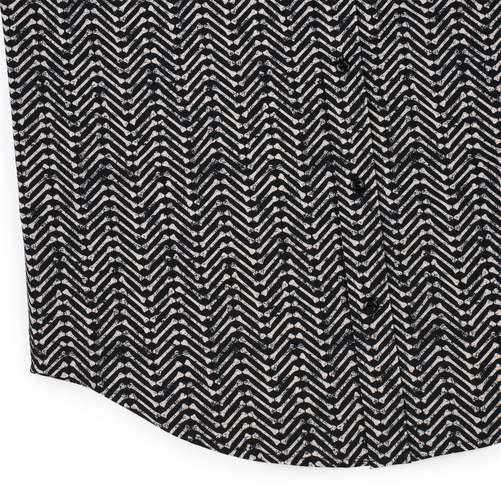 RSVLTS Herring-bonez KUNUFLEX Short Sleeve Shirt in Black — detail 7